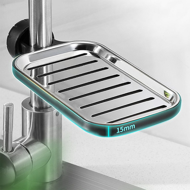 YMB 스텐 수세미 거치대 싱크대 행주 수세미 건조대, 블랙(중)