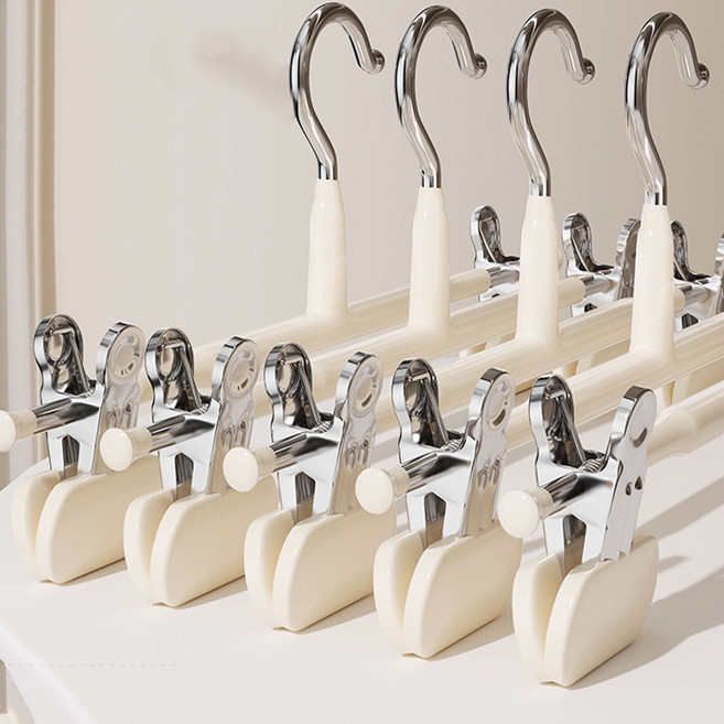 플릿플릿 자국없는 바지걸이 집게, 5개, 크림