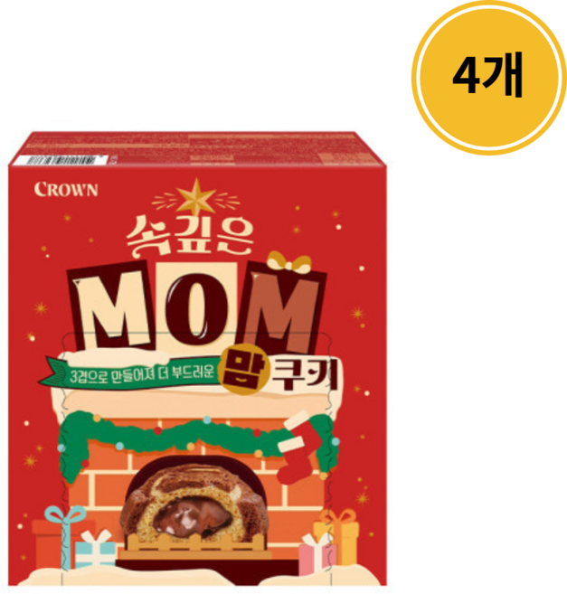 크라운 크리스마스 맘쿠키, 4개, 202g