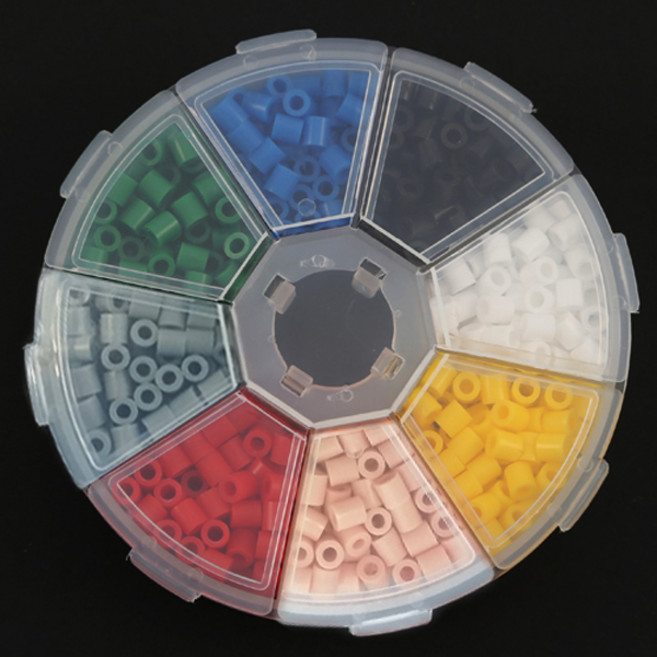 컬러비즈 펄러비즈 리필 5mm/50g 부자재 패키지 완벽구성, [선택6]03-8분할원형세트-800개(8색*100개)