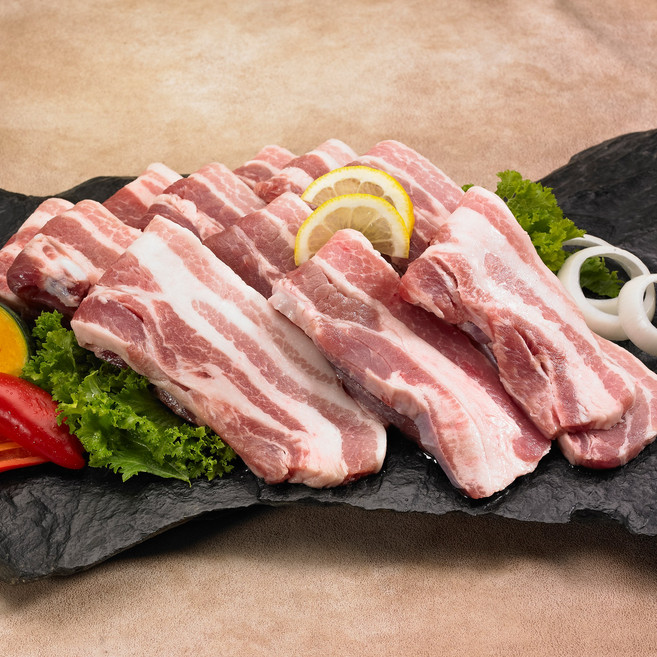 지리산 흑돼지 삼겹살 오겹살 구이용 1.5cm, 1개, 1kg