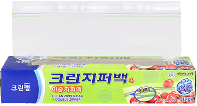 크린랲 크린 이중지퍼백 (특대) 30x35, 1개
