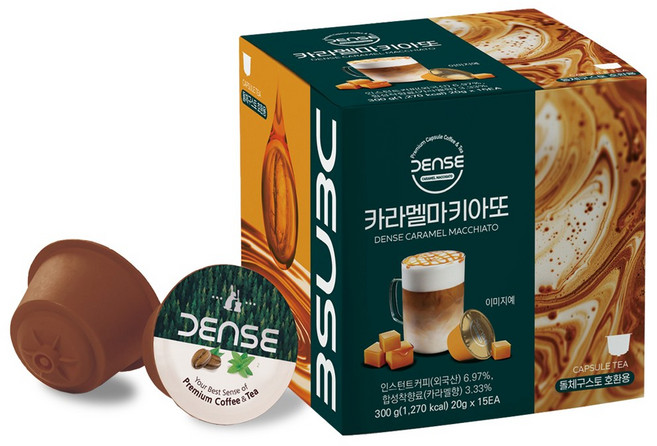 덴스 돌체구스토 호환 캡슐커피 카라멜마끼아또, 1개, 15개입, 20g