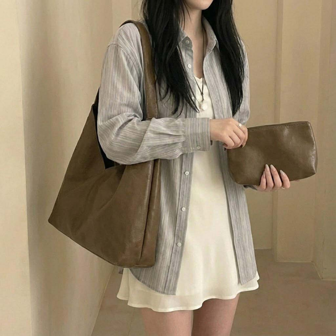 디어루아 여성 부드러운 보부상 가죽 숄더백