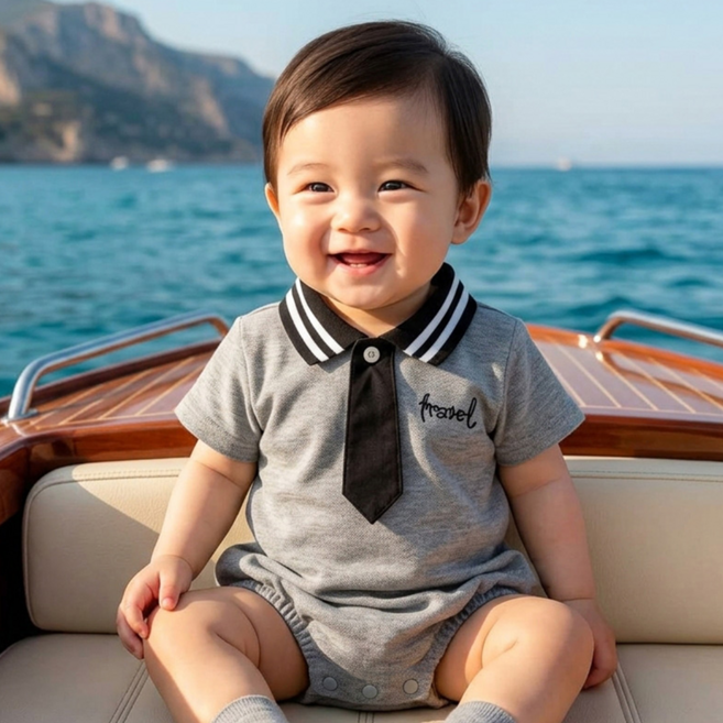 몽실이 라인카라 넥타이 바디슈트
