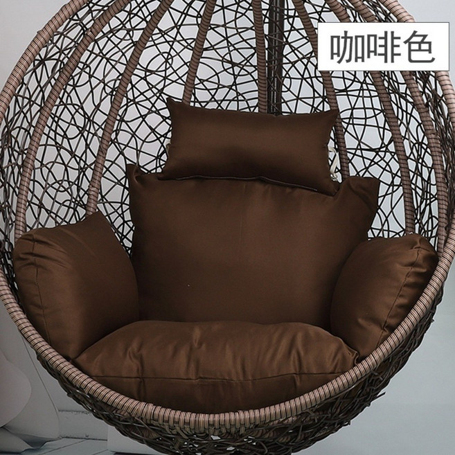 라탄 흔들그네의자 쿠션 분리세탁가능 1인용 커버분리, 안감(부직포)으로 면심으로 두께감 증가, 갈색