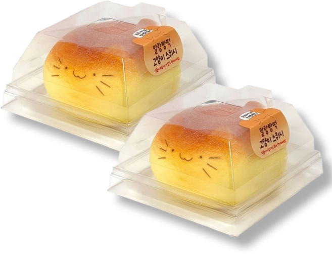 말랑 말랑 빵떡 고양이 스퀴시 빵떡 말랑이 고양이 빵떡 말랑이, 2개, 100g, 브라운