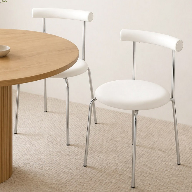 메르하임 카페 인테리어 식탁의자, 화이트, 2개