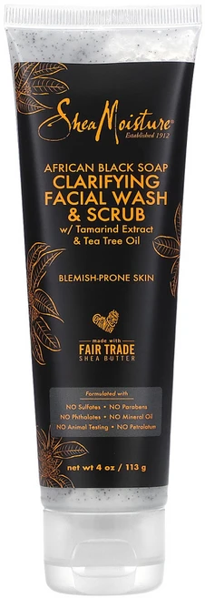 SheaMoisture 아프리칸 블랙 솝 클래리파잉 페이셜 워시 및 스크럽 113g(4oz) 2팩, 1개 - 쿠팡