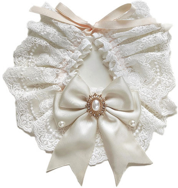 아름조이 프리미엄 반려동물 셔링레이스 케이프, XL, 아이보리 - XL, 1개