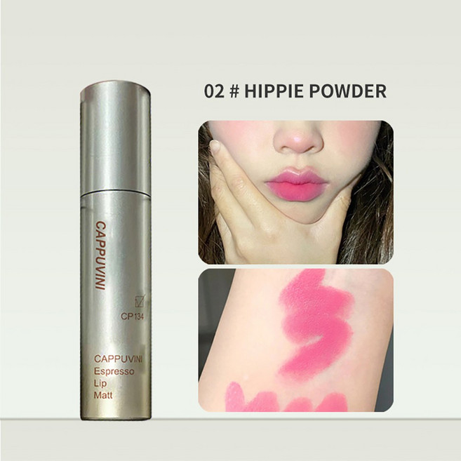 립 카푸비니 에스프레소 매트 립스틱 벨벳 글레이즈 방수 오래 지속되는 질감 광택 메이크업 컬러 설정, [08] CP134-02