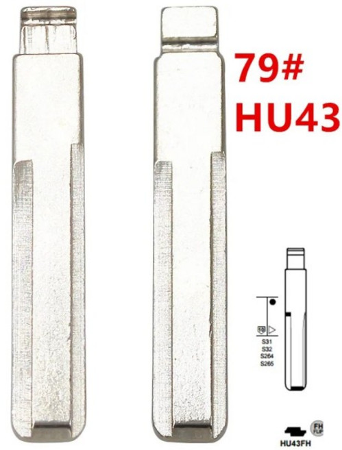 쿠쿠스토어 Keydiy KD Xhorse VVDI 금속 언컷 블랭크 플립 HU43 원격 키 블레이드 Opel Astra Zafira Front