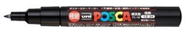 미쓰비시 유니 포스카 POSCA 마카펜, PC-1M 블랙, 1개