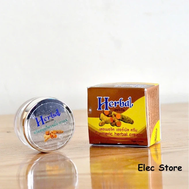 HERBAL TURMERIC CREAM 여드름 완화 화이트닝 크림 - Kem nghe Herbal Thai Lan, 4개, 5g - 쿠팡
