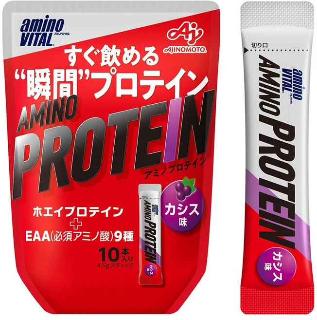 10 BCAA EAA 아지노모토 아미노 바이탈 아미노 단백질 카시스 맛 개 입 파우치, 1개 - 쿠팡