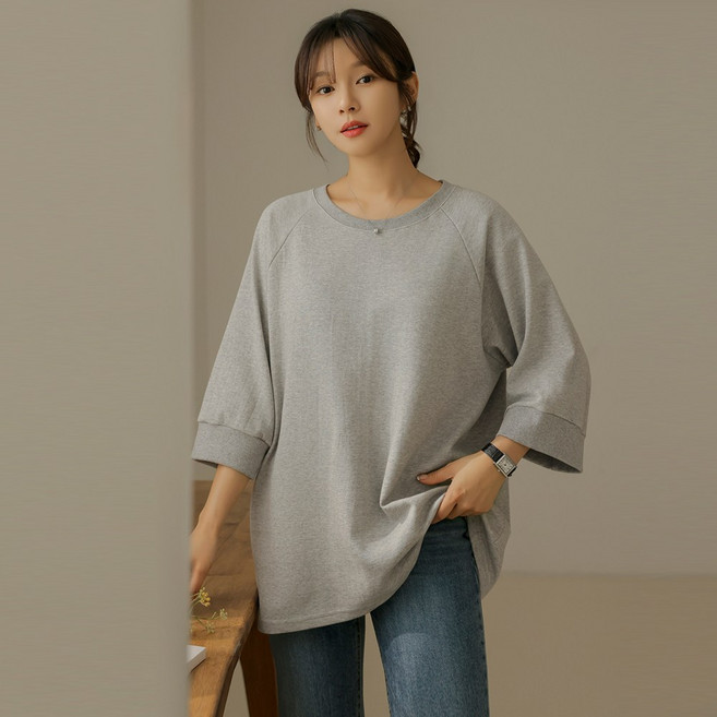 [엘리시아] 페러 레글런 뒷트임 맨투맨 티