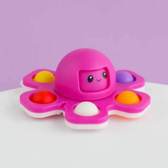 GEEKI 스피너 피젯 손 장난감 토이 키덜트 핸드 핑거 스트레스 완화 해소 문어 손가락 표현 푸시 프레스 버블 감각 성인 키즈 감압, [06] WJ50-Purple, 1개