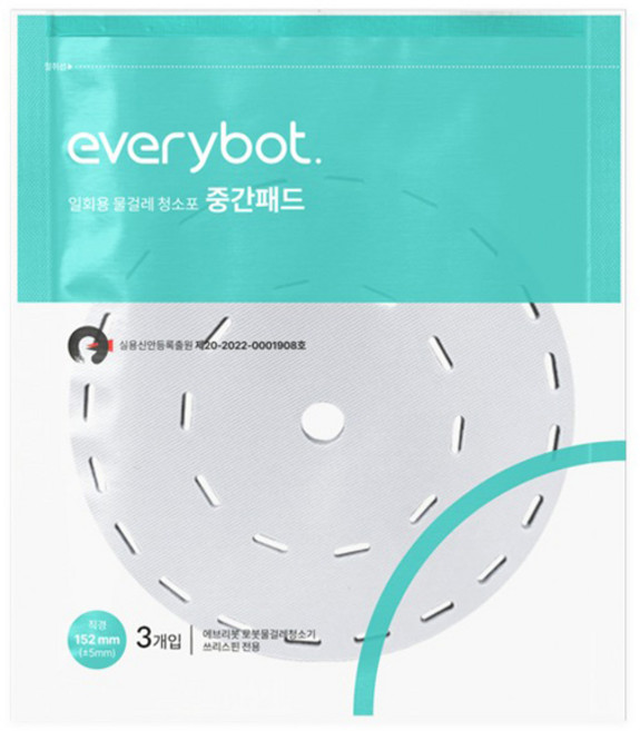 에브리봇 물걸레 로봇청소기 일회용 청소포 중간패드 (3개입), 1개