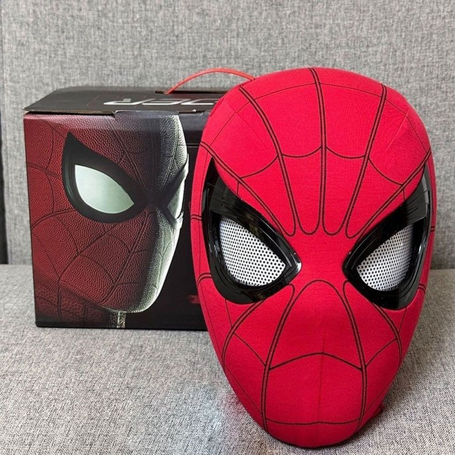 스파이더맨 가면 마스크 헬멧 스판 재질 눈깜빡임 기능, 1개, FREE