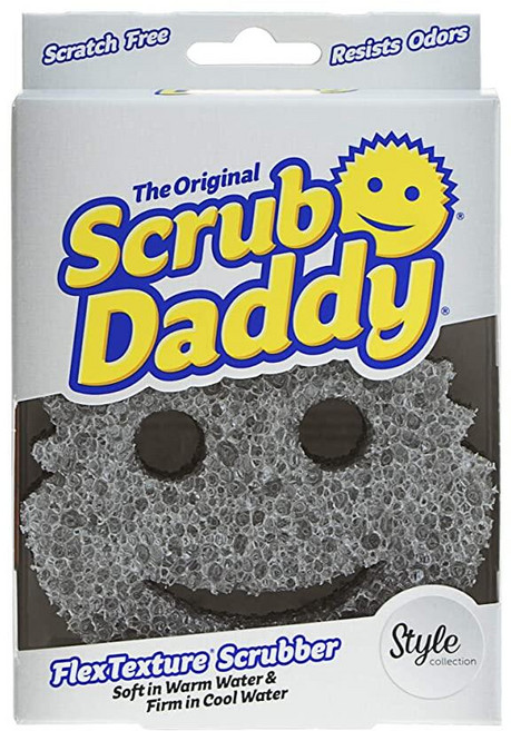 Scrub Daddy 스마일링 스크러버 그레이 - 긁힘 방지 다용도 접시 스폰지 - BPA 프리 및 폴리머 폼으로 제작 - 얼룩 및 냄새 방지 주방 스폰지 (1개), 1개, 1개