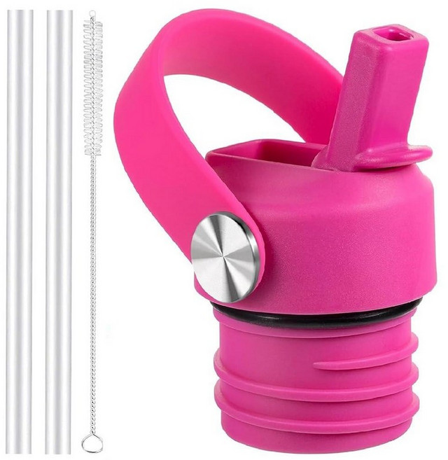 하이드로플라스크용 빨대 뚜껑 및 실리콘 부츠 Hydro Flask 45.9ml(18 21 24온스) 표준 입구용 빨대가 있는 뚜껑 HydroFlask용 교체용 스포츠 캡, 카네이션