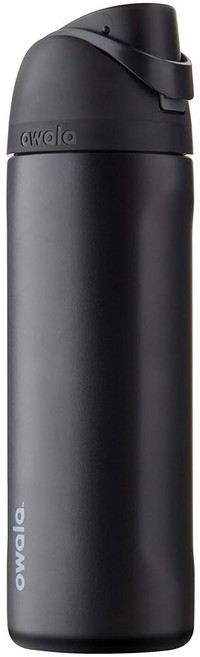 OWALA FREESIP 스포츠 포함 스틸 학교용 여행 BPA 빨대 단열 스테인리스 물병, 40 온스, 매우 어둡습니다