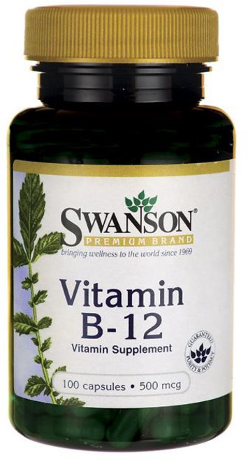 Swanson 斯旺森 維生素B-12膠囊 500mcg, 100顆, 1罐
