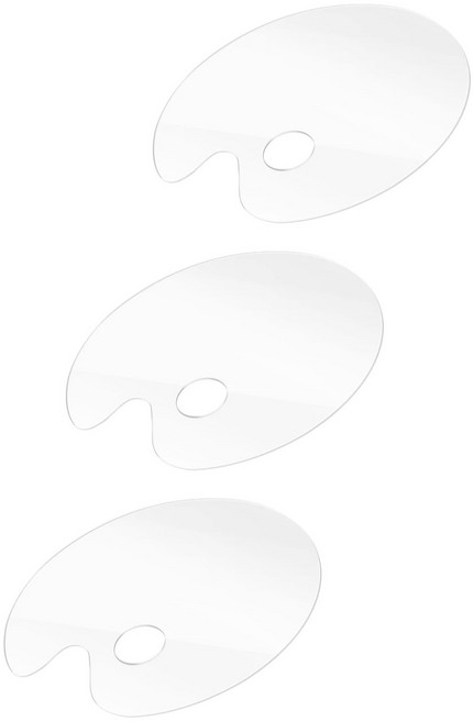 다한진 아크릴팔레트 타원형(중)298mm200mm2mm, 투명, 3개