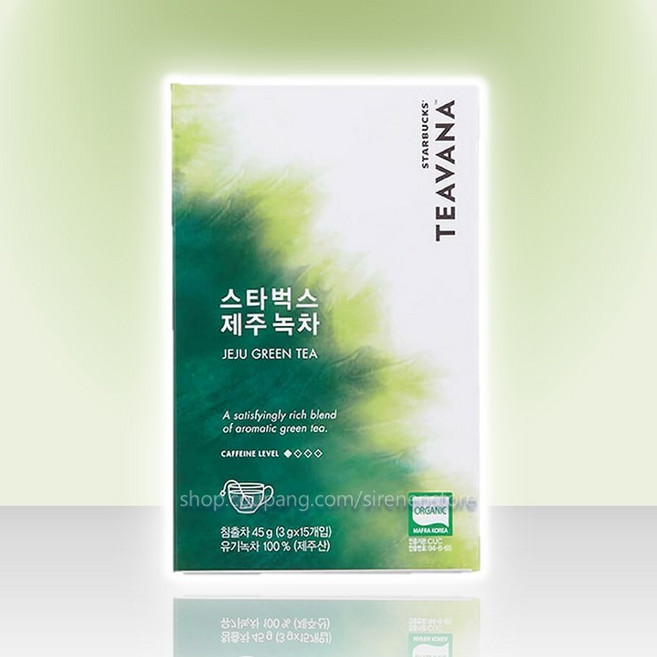 스타벅스 티바나 제주녹차 그린티 티백 teavana, 45g, 15개입, 1박스