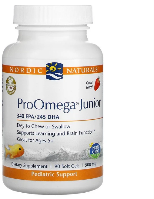 노르딕 네츄럴 ProOmega Junior Strawberry 90캡슐, 90정, 1개 - 쿠팡