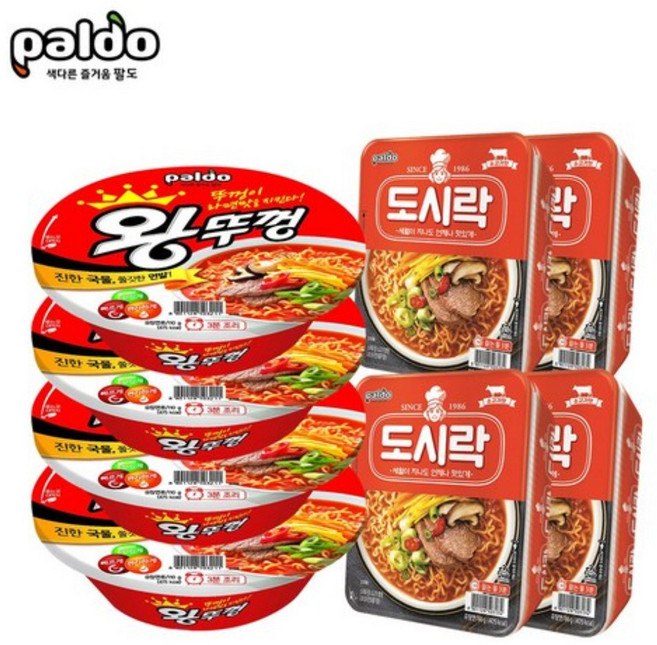 팔도 왕뚜껑X4개+도시락X4개, 8개, 86g