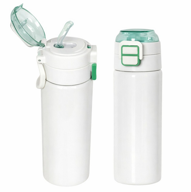 캐시리 비비 실리콘 빨대 스텐 텀블러 초등학생텀블러 보온병, 1개, 500ml, 스노우화이트