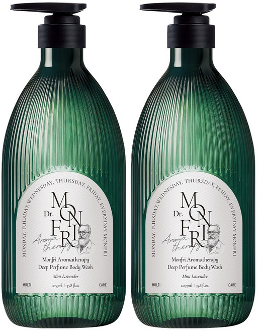 먼프리 아로마 테라피 딥 퍼퓸 바디워시 민트 라벤더향 1059ml 2개입, 2개, 1.059L