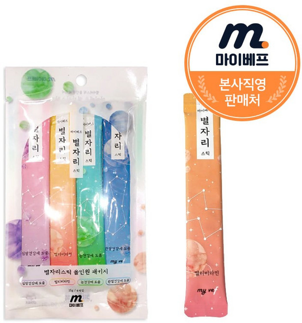 마이베프 강아지 고양이 짜먹는간식 별자리스틱 올인원, 60g, 1개