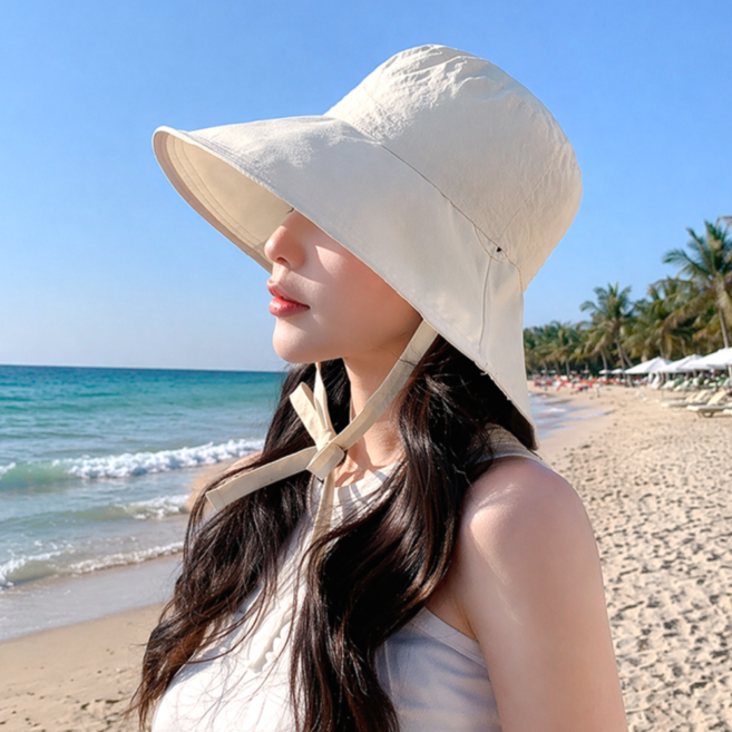 클로멜로 챙넓은 와이드 벙거지 모자 가벼운 여성 버킷햇