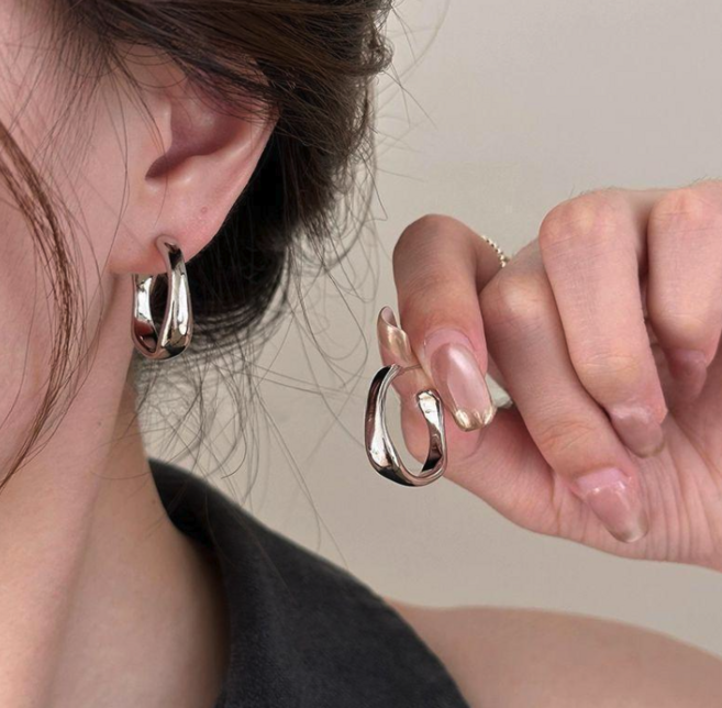 [단정한가게] 볼드링 귀걸이 알러지방지 실버925 이어링