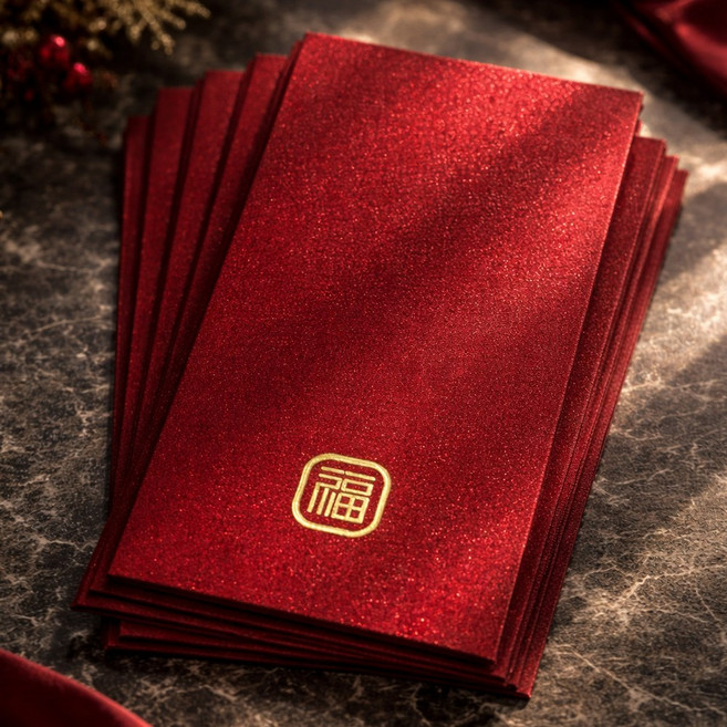 리드홈 고급형 금박 행운 복 부모님 현금 상품권 용돈봉투 10개 레드펄 1세트, 1개