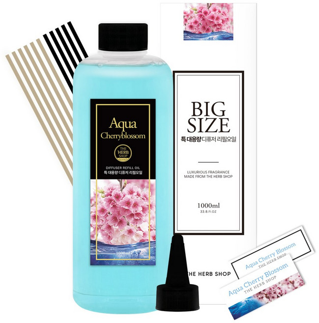 더허브샵 특대용량 디퓨저 리필오일, 아쿠아체리블라썸
