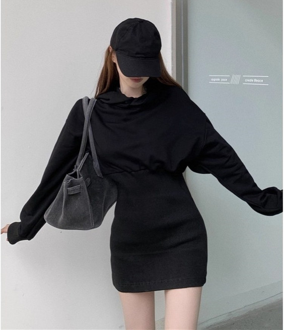 스타일닥터 가을 원피스 여성원피스 데일리룩 빅 사이즈 원피스 후드 원피스 미니원피스 라인원피스 레이어드원피스