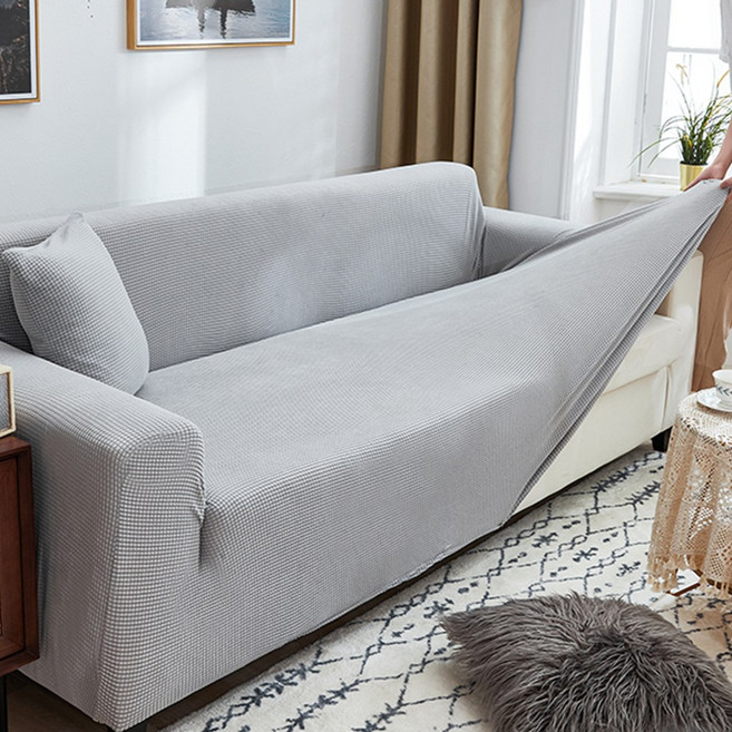 코팅블루 먼지없는 쿠션감있는 와플 탄력 쇼파커버 1~4인용, 그레이, 1개