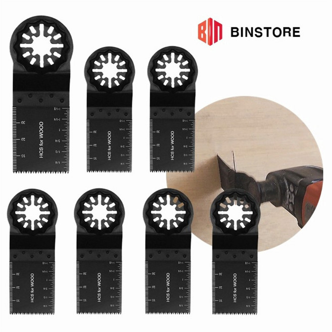 BINSTORE 스타락 멀티커터날 만능 컷터 보쉬 마끼다 디월트 우드용 34mm, 7개