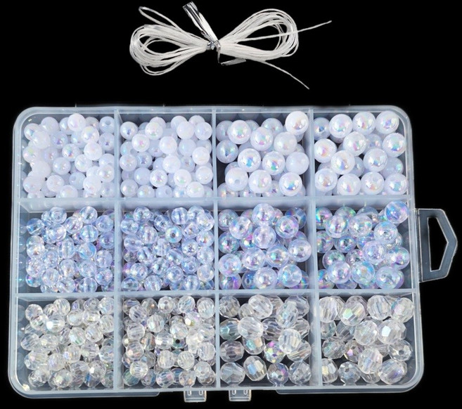 오로라 투명 비즈 12칸, 1개, 혼합