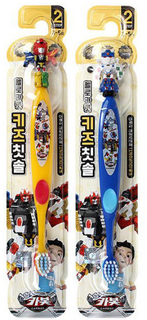 헬로카봇 2단계 칫솔 유아칫솔, 혼합색상, 1개입, 5개