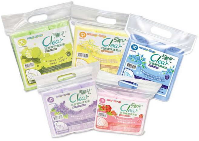Clear 可麗兒 花香環保清潔袋(大/中/小) 3入/袋, 1個, (英國梨小蒼蘭) 3入/袋,大(超取最多9包)