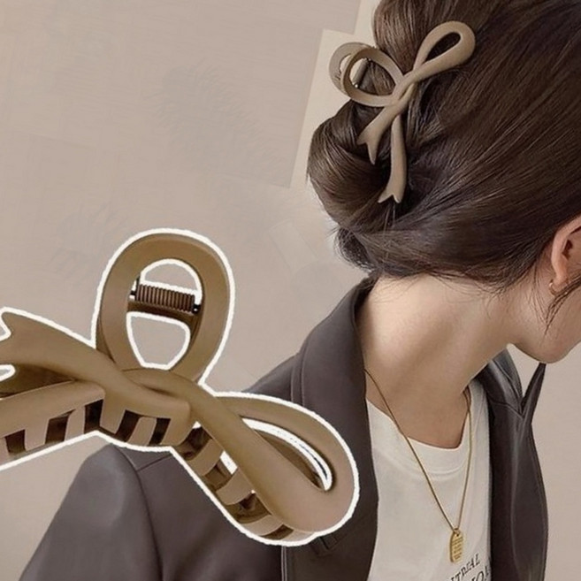 럭셔리 새틴 실크 리본 헤어 클립 고급스러운 우아한 디자인 여성스러운 포인트