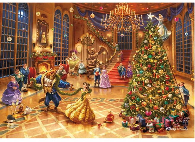 [듀얼라이프] 뉴 디즈니 킨케이드 캔버스형 보석십자수 4050, 1개, 05.킨케이드 미녀와 야수의 크리스마스