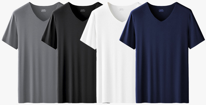 심리스 남성 반팔 런닝 쿨 냉장 무봉제 브이넥 언더셔츠 이너웨어 밀착핏 5p 세트