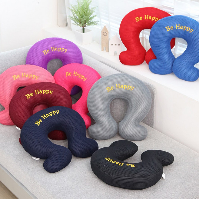 [이솔홈데코] 고급에어메쉬 목베개 휴대용쿠션/목쿠션, 03_2-1_메쉬_핑크(S)