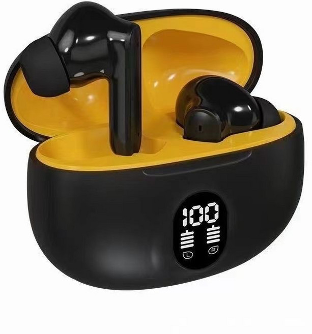 熱銷895B藍牙耳機帶數顯雙拼色S510超高音質運動入耳式耳機, 旗艦, 黑黃