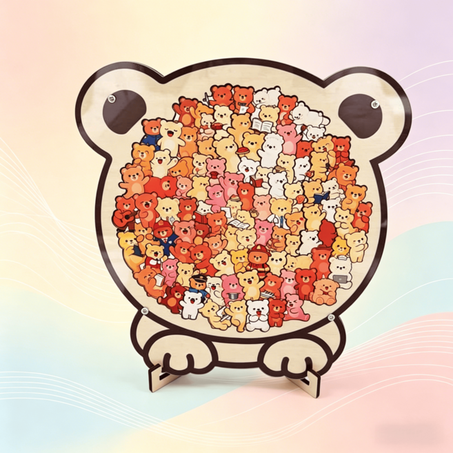 동물원형 퍼즐 인테리어 소품 집 데코, 1개, Bbear, 98피스